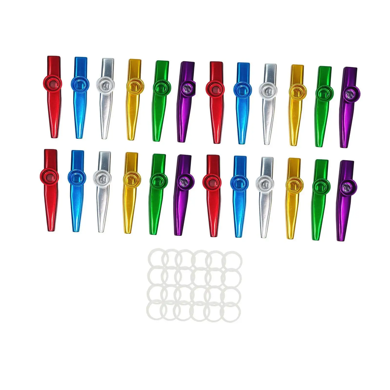 24x Metal Kazoos Aluminum Alloy Kazoos Musical Instruments for Violin Guitar