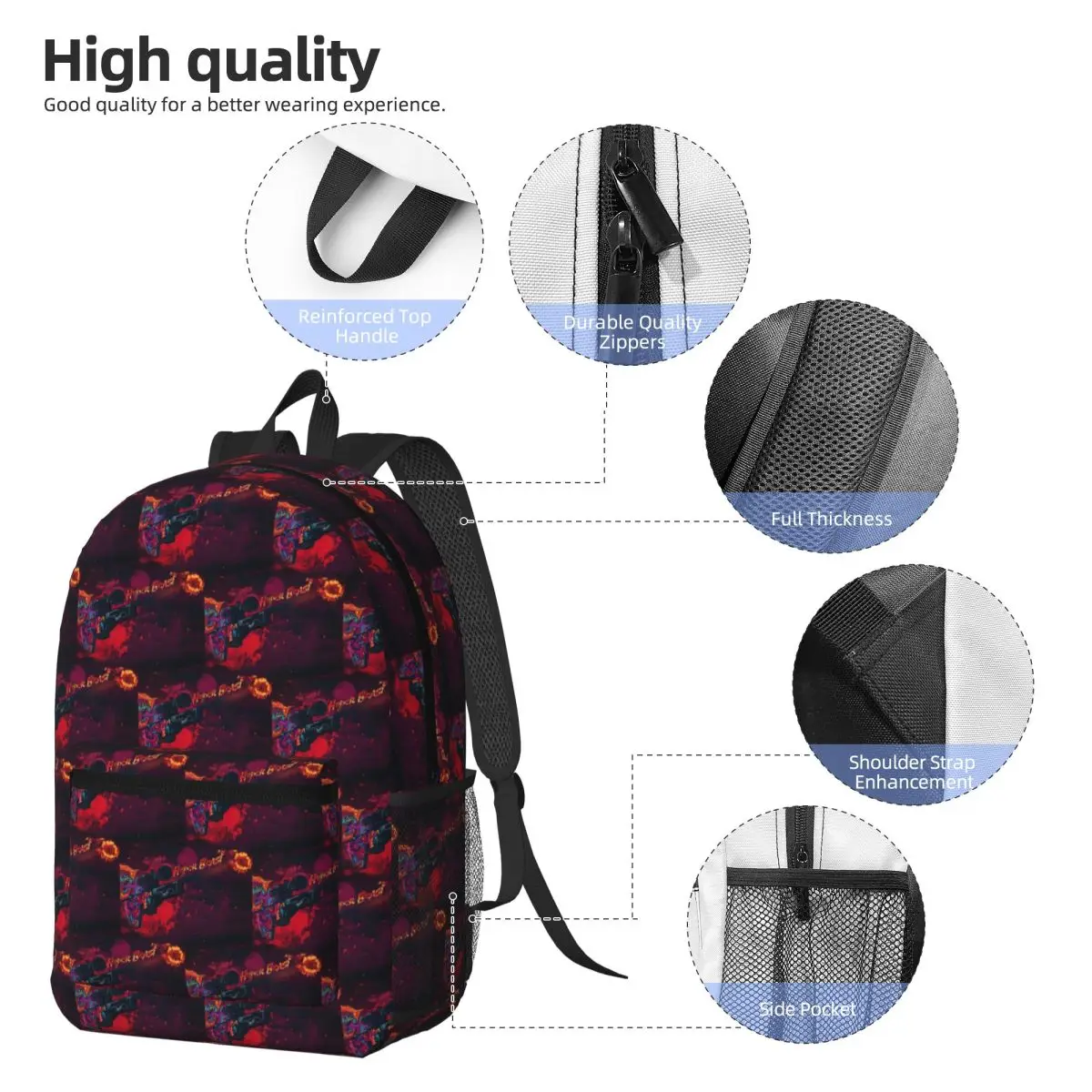 Hyper Beast Cover Photo Backpack Daypack Large Capacity Boys Girls BookBag School Bag Shoulder Bags for Men Women