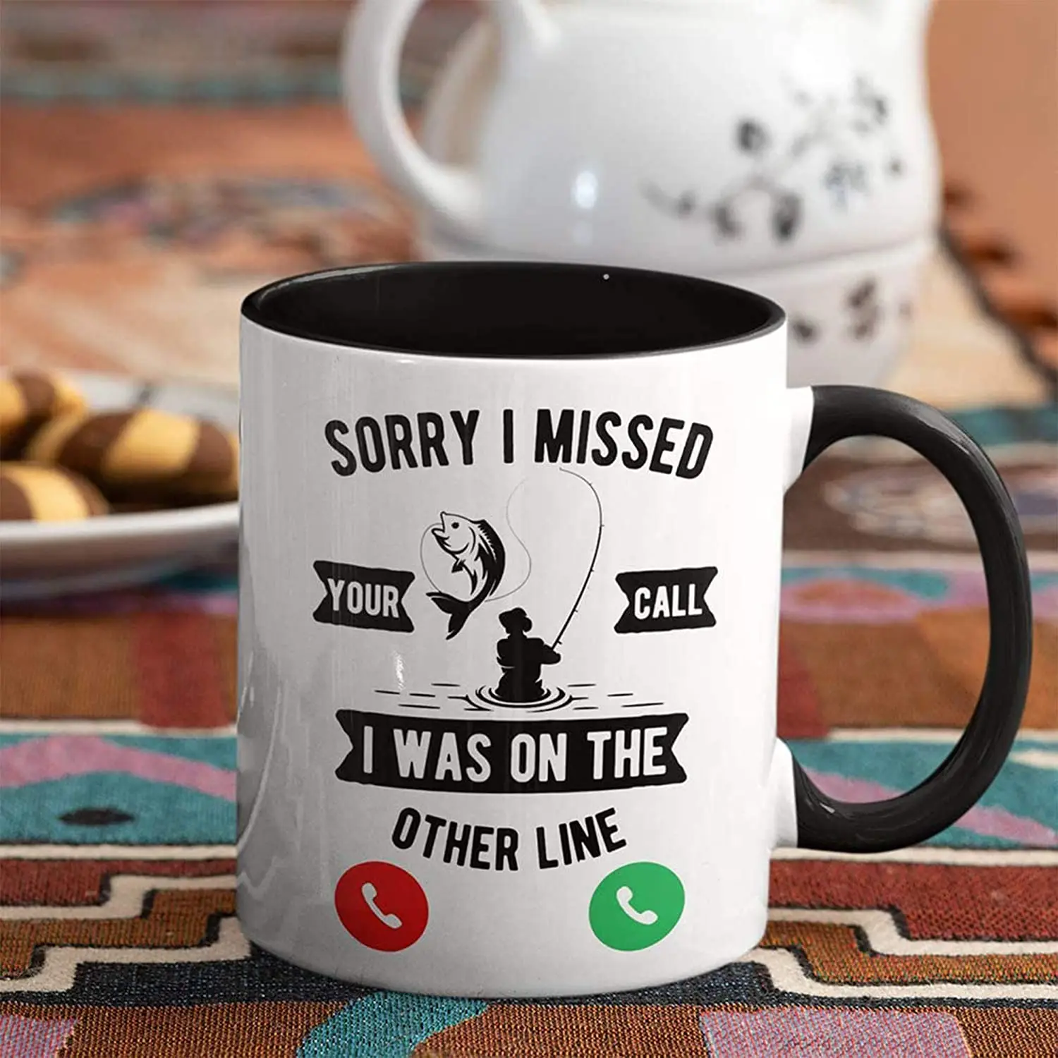 Sorry I Missed Your Call Was On the Other Line – Fishing Mug – Coffee Cup - Fishing Gifts – Fisherman - Holds up to 11oz