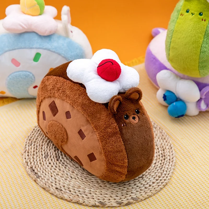 

Мягкая плюшевая подушка-ролл 40 см в виде милого животного, мягкая плюшевая игрушка, подушка для поясницы и талии для дивана, кресла, гостиной