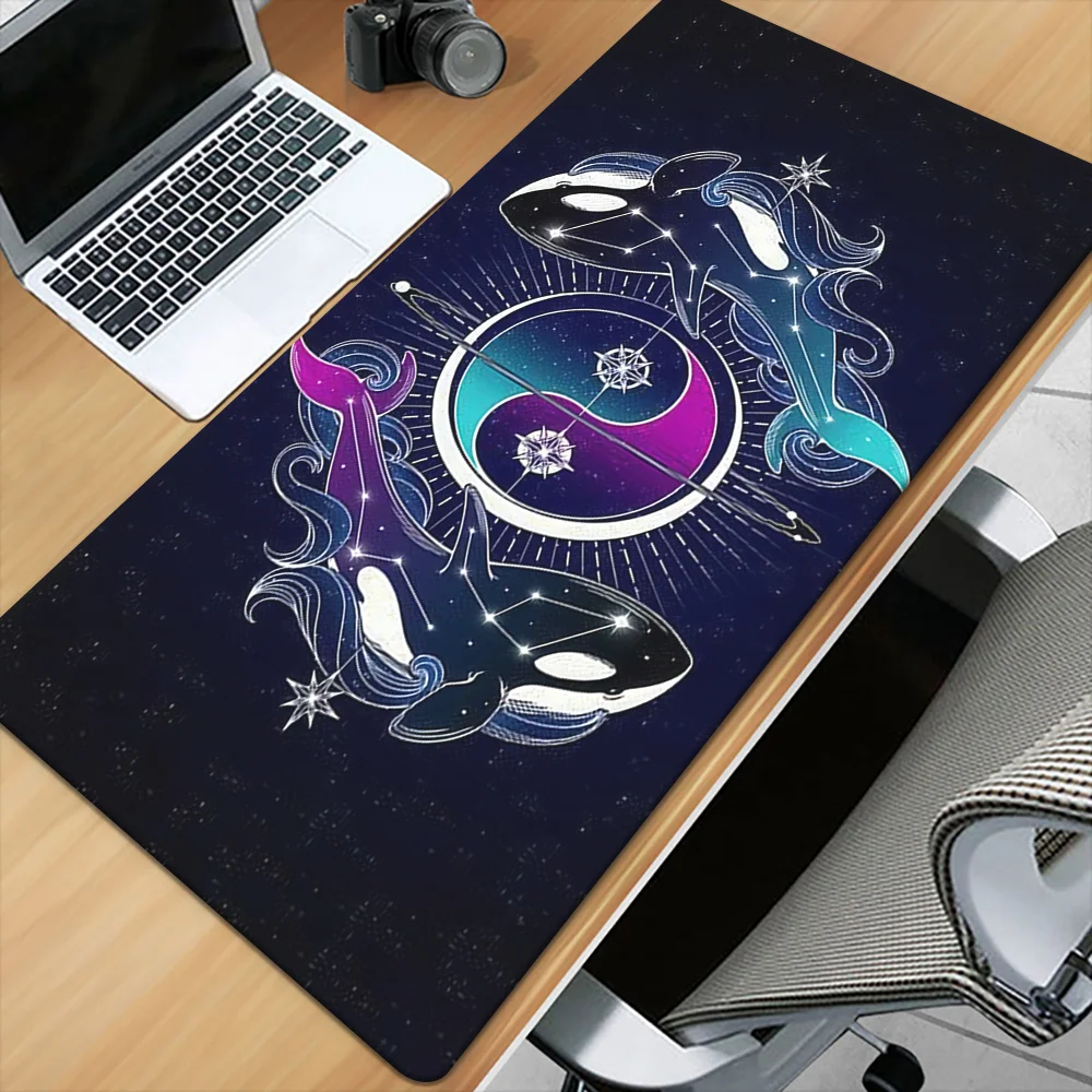 

Starry Whale Tai pattern design Mouse Pad XXL computer office gaming desk pad Rubber non-slip gaming keyboard long table pad