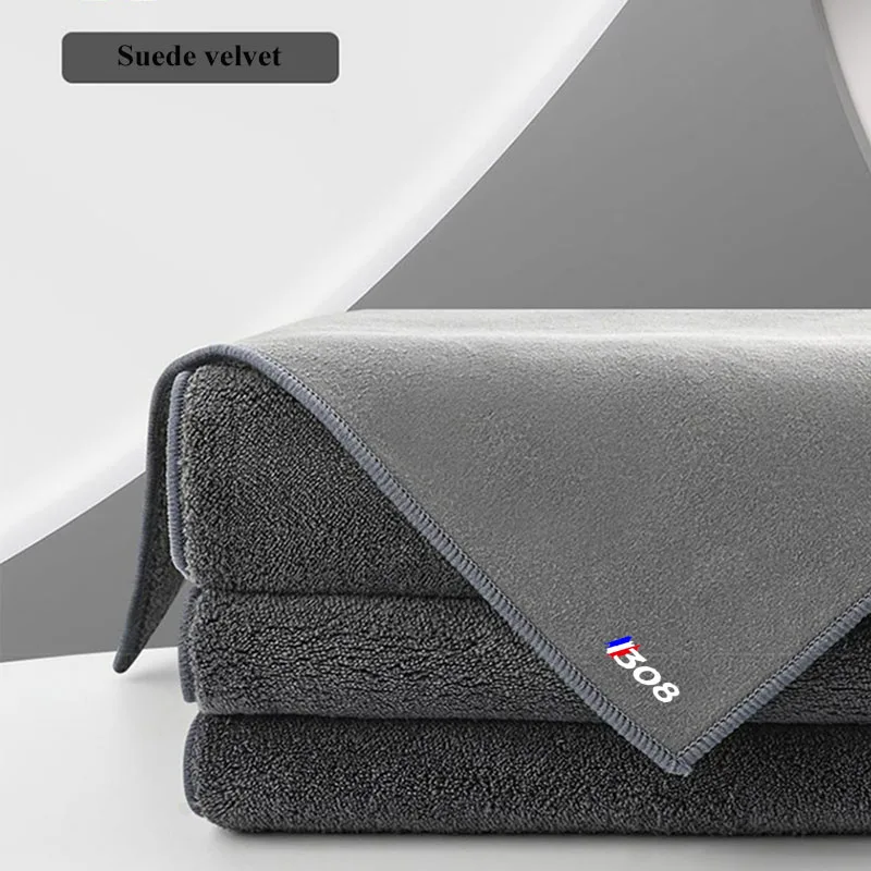 

Утолщенное коралловое флисовое впитывающее замшевое автомобильное полотенце, коралловый бархат, автомойка, не выпадающая волосы, замшевая автомобильная салфетка для Peugeot 308