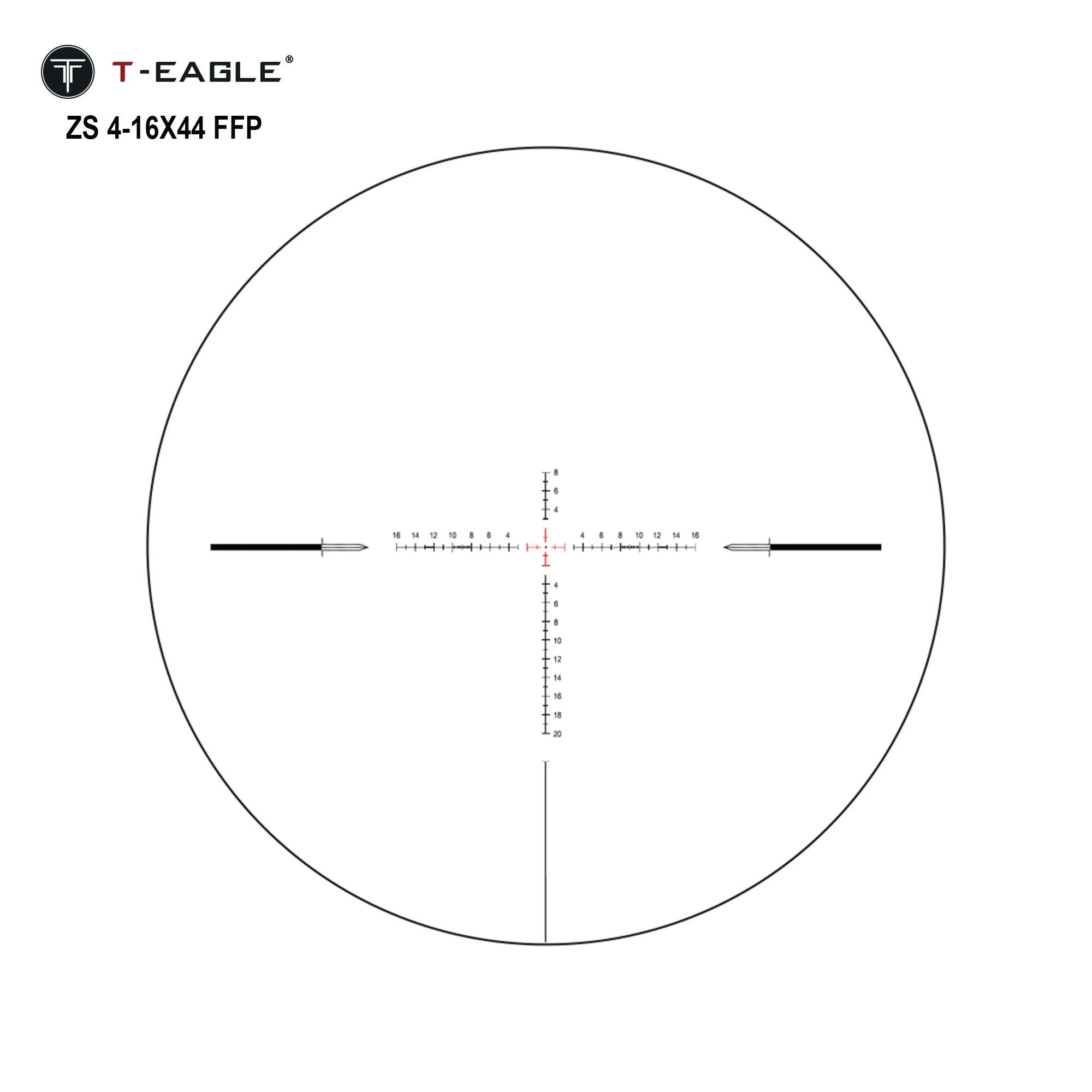 T-EAGLE ZS 4-16x44 FFP Tactical Compact Riflescope For Hunting 1/10 MIL Lunetas With Zero Stop Airgun Sight Lunettes Fit .308