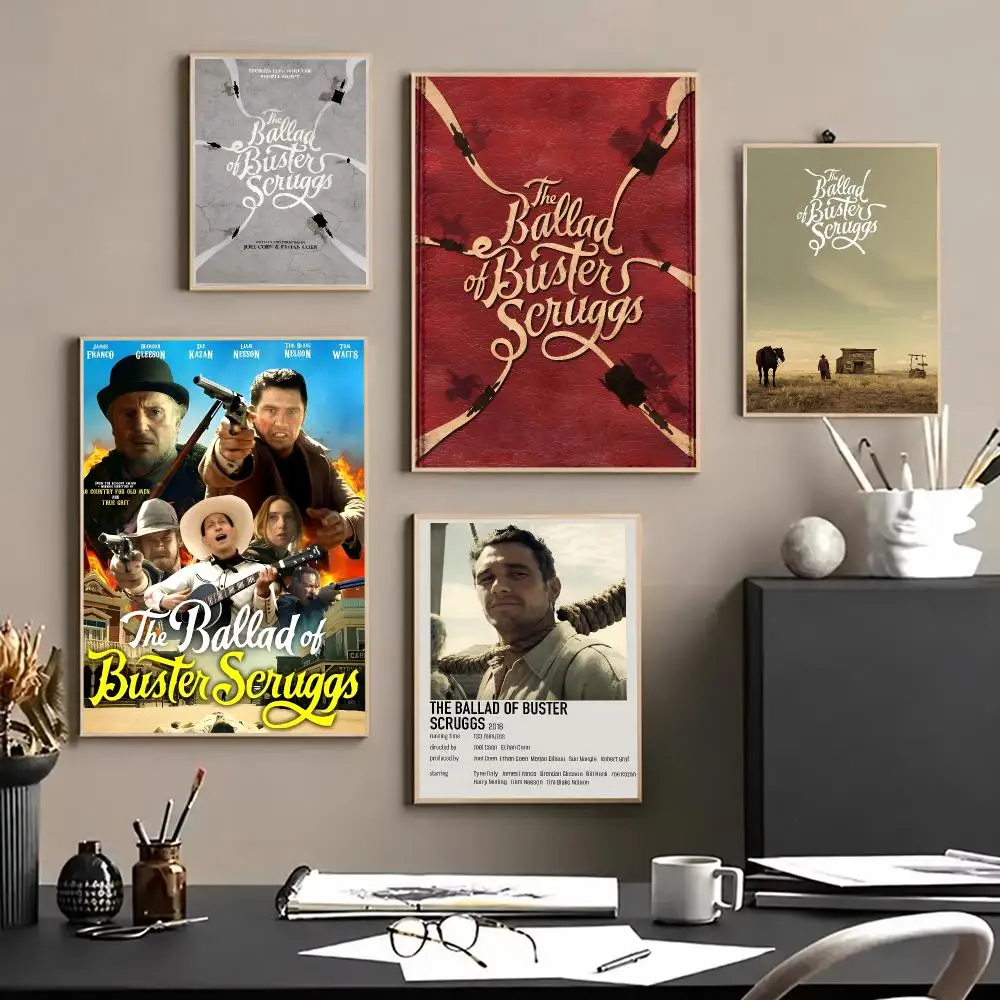 movie The Ballad of Buster Scruggs Poster HD Self-Adhesive Waterproof Poster Wall HD Print Room Aesthetic Decoration Gift