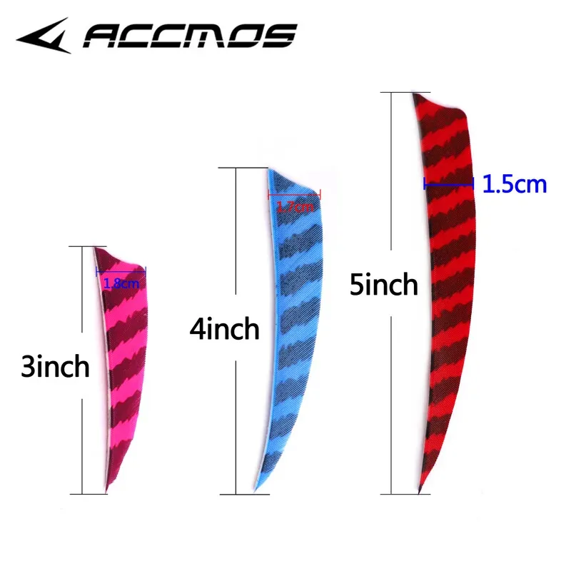 24Pcs 3 zoll 4 zoll 5 Zoll Schild Cut Pfeil Federn Gestreiften Echten Türkei Cut Feder Bogenschießen Zubehör Befiederung federn – Detail 2