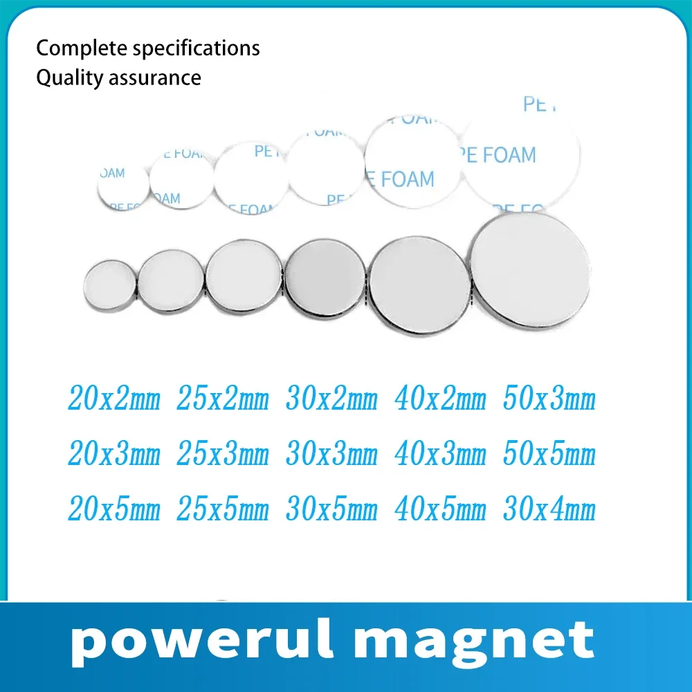 

40x2mm Round Magnet With Self - Adhesive Tape 40*3 For Refrigerator,Office,DIY 25x2 Disc Magnet