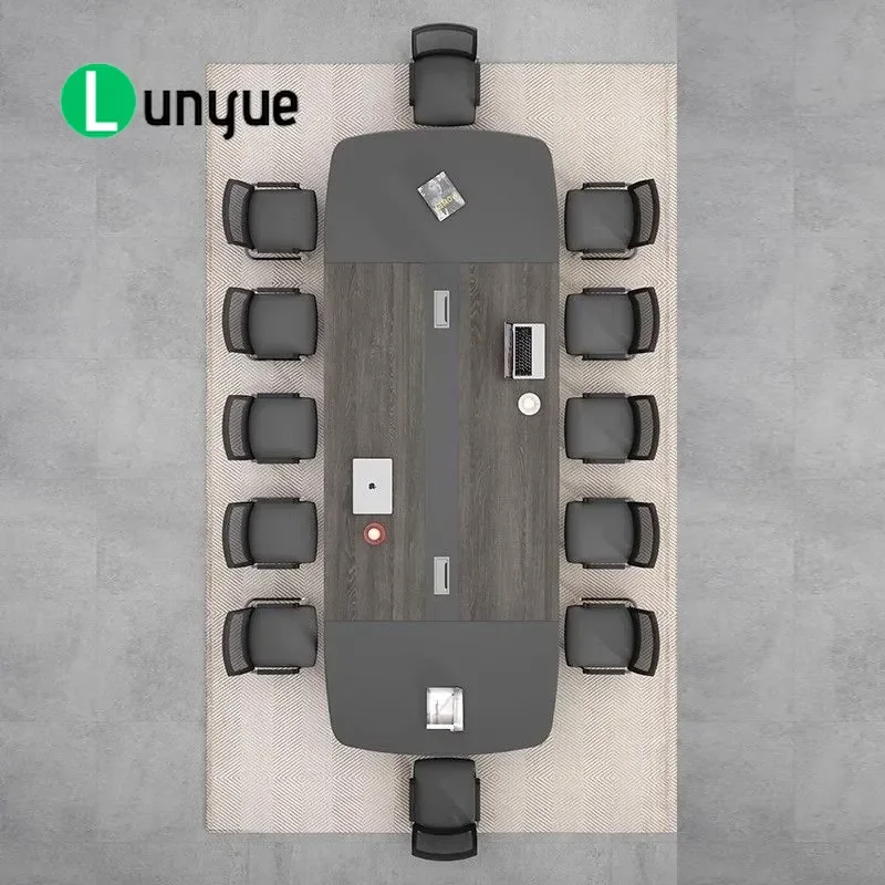 Modern Conference Table Long Office Desk for Meeting Room Training Reception Large Small Business Furniture Set with Chairs