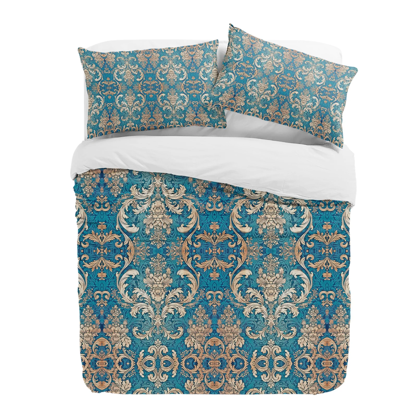 

Gradient Flower Texture Abstract Retro 3pcs Bedding Set For Double Bed Home Textile Duvet Cover Quilt Cover Pillowcase