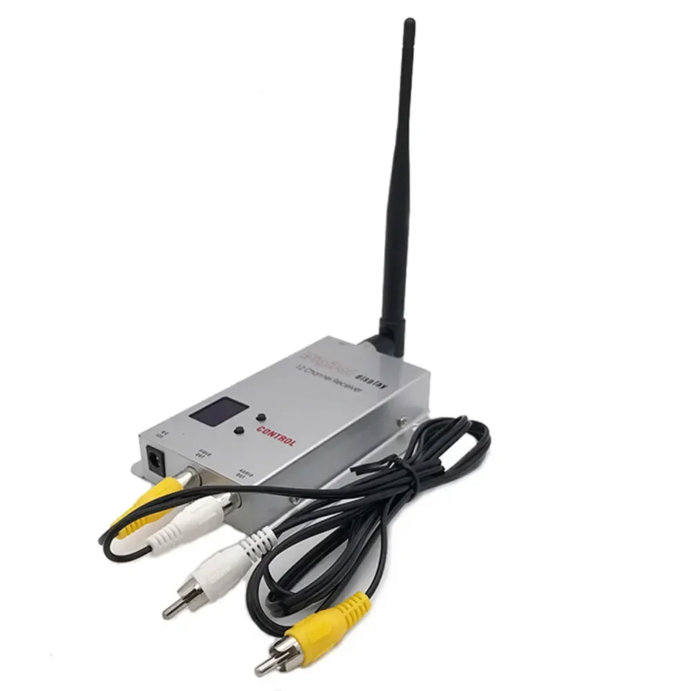 Nieuwe FPV 1.2Ghz 1.5W Draadloze Audio Video Zender Ontvanger Digitale Display 1500mW 8CH Zender 12CH Ontvanger DC 12V Drone