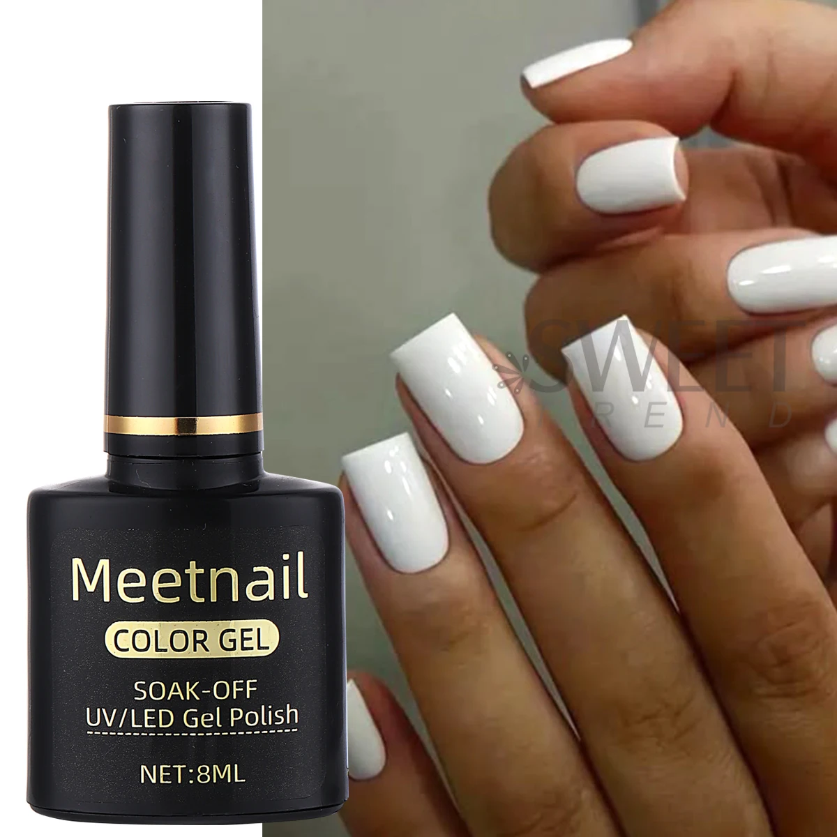 2Pcs Black White Nail Gel Polish Set 8Ml Semi Permanent Soak Off UV LED Varnish Manicure Tools Design DIY Charm Manicure Lacquer