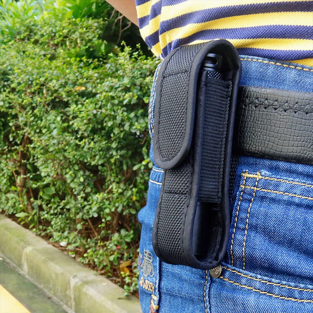 Flashlight Holder Pouch Tactical Belt Mini Torch Storage Bag Wear Resistant Nylon Duty Belt Flashlight Holster Portable Electric