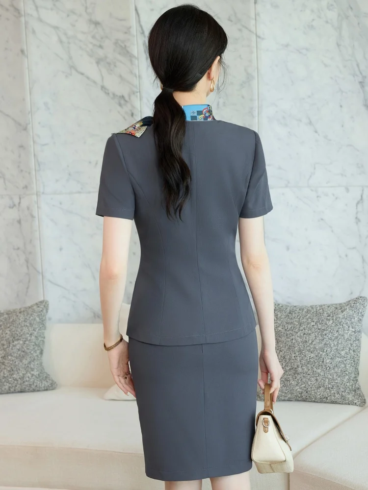 Alyssa Fashionable Professional Women's Clothing Set High-Quality Skirt And Suit Jacket Elegant Stylish Summer 2026 New Arrival
