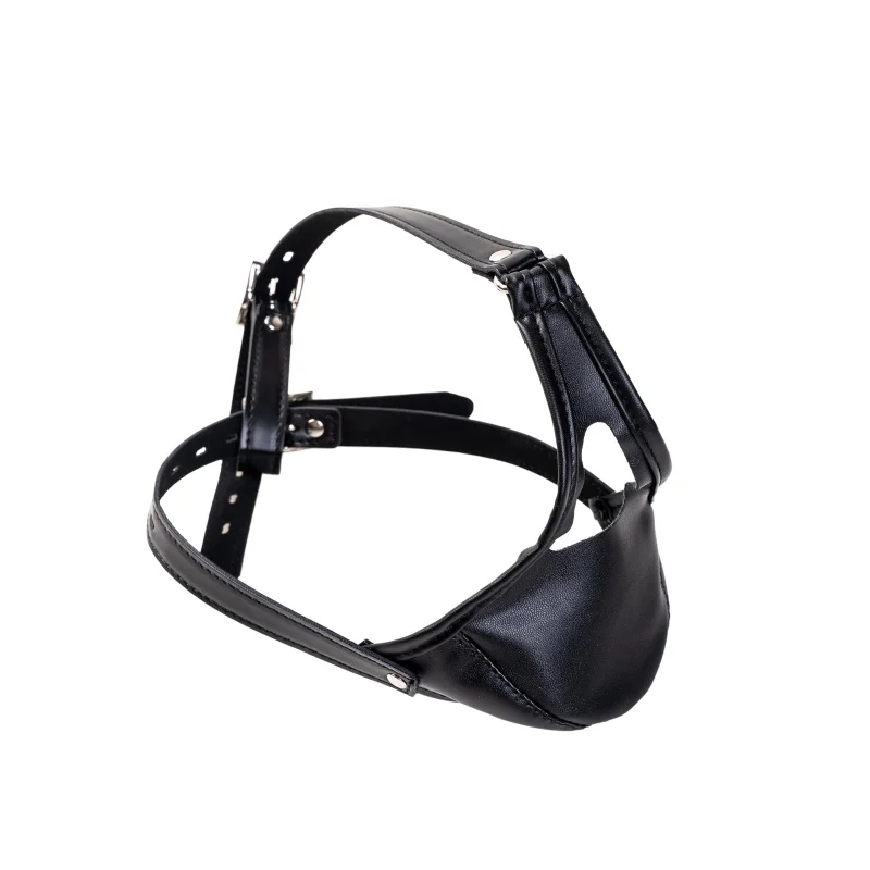 Exotic Silicone Dildo Mouth Gag with Open Nose Head Harness Mask Hood for Couple Bondage Restraint Intimate Play Sex Toy Set view 3