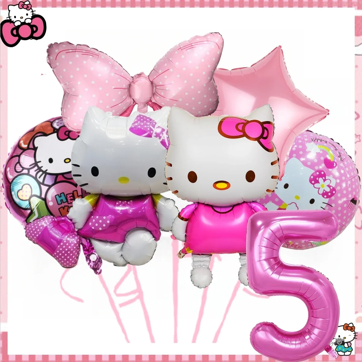 ديكور حفلة عيد ميلاد Hello Kitty ، أدوات مائدة للاستعمال مرة واحدة ، مفرش مائدة ، كوب ، طبق ، حقيبة هدايا ، هدايا للفتيات ، مستلزمات الحفلات ، هدية