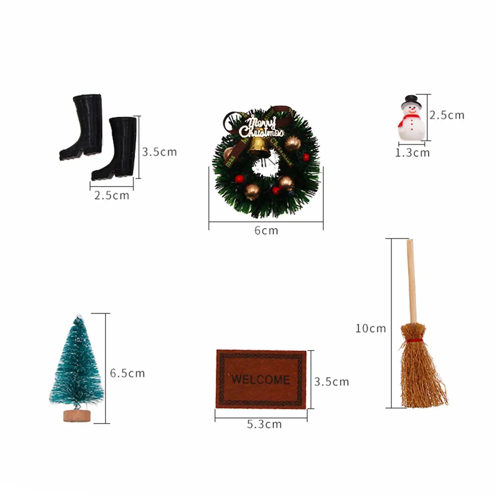 6x casa de bonecas decoração de natal conjunto de boneco de neve DIY para projetos DIY arquitetônicos