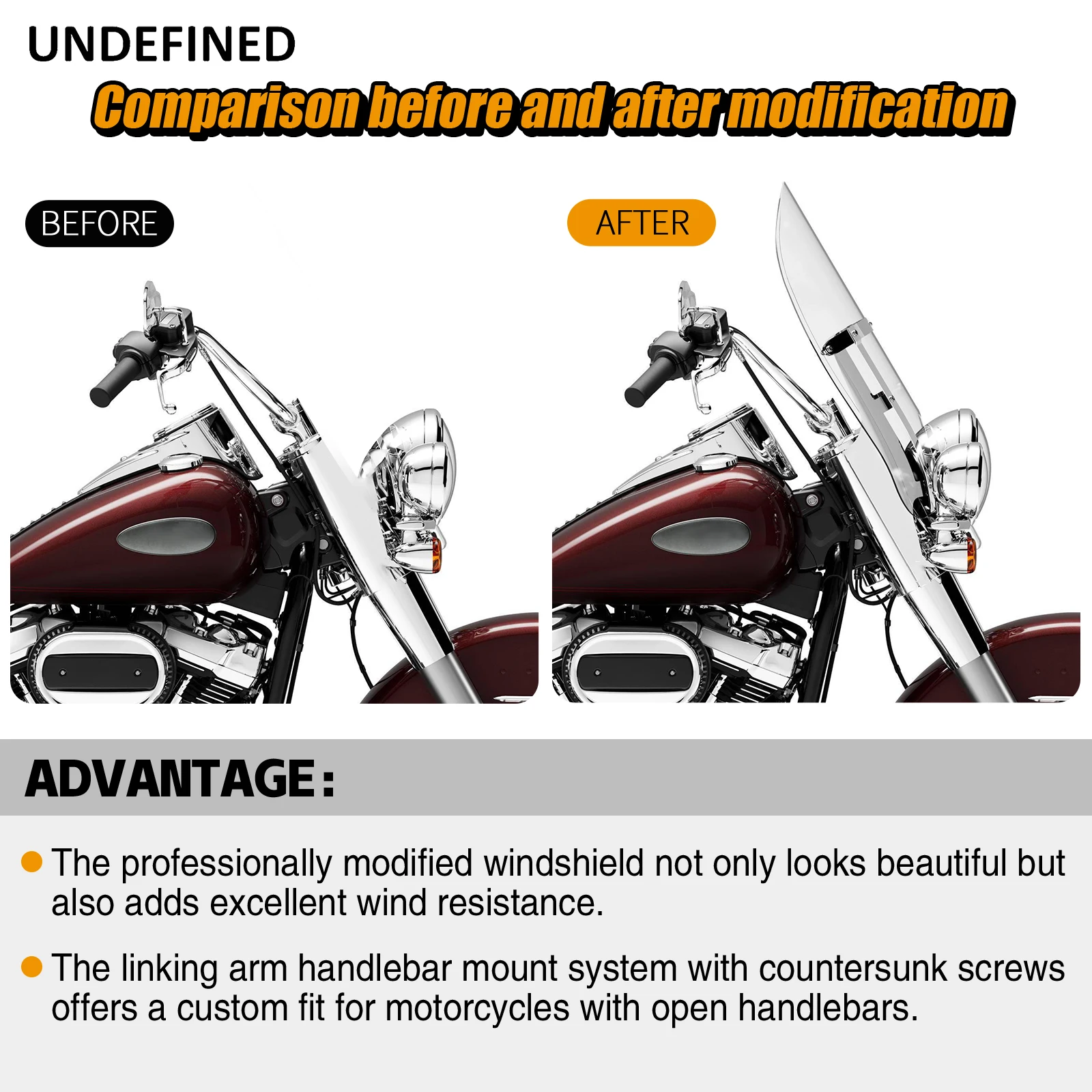 Motorcycle Universal Windshield Large Windscreen Fit For Harley Honda Yamaha Suzuki Cruiser Motorcycle Accessories Clear/Smoke