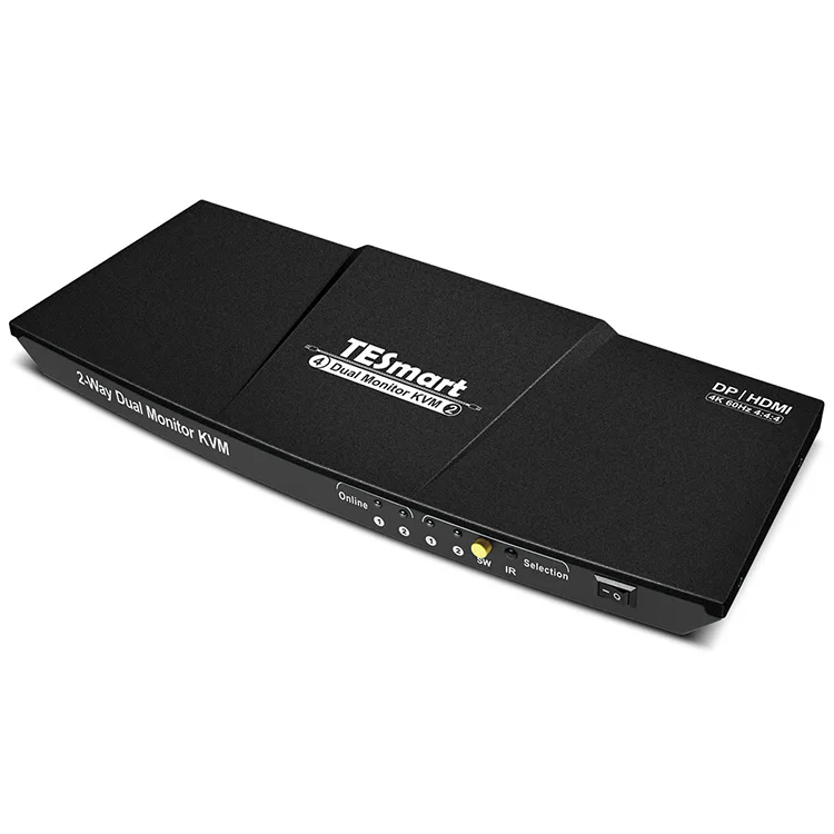 TESmart 4K60Hz HDMI KVM Switch 2-way Dual Monitor  for Office