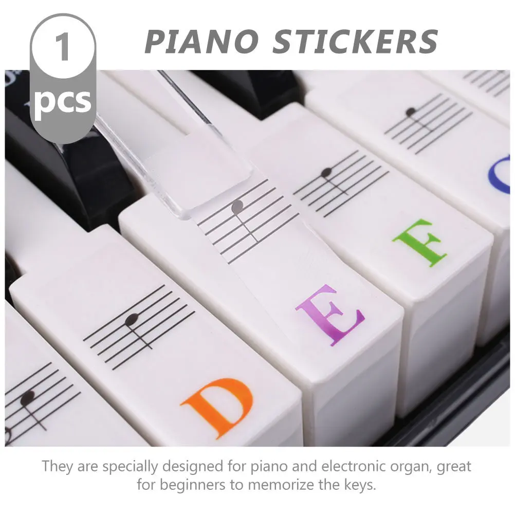 1Sheet Piano Beginner Decals High Quality Keyboard Stickers Easy to Apply Remove Perfect for First Time Learners Piano