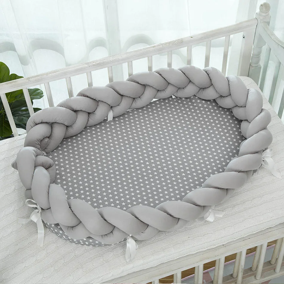 เด็กทารกผ้าปูที่นอนทารกแรกเกิดแบบพกพา Bassinet เด็กวัยหัดเดินนอนนุ่มเบาะเปลเด็ก Nest ทารก Bassinet กันชน0-24ปี