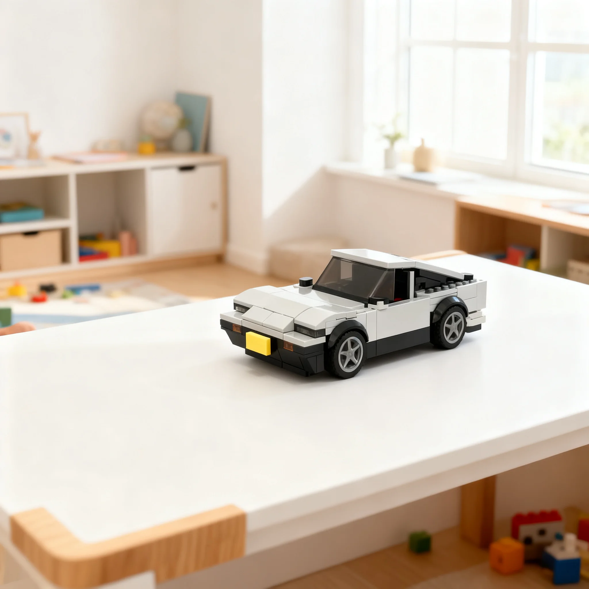 300pcs MOC City Champions 1984-1989 Nissanns 300ZX Z31 Model Building Blocks Creative Collection Brick Birthday Craft Education