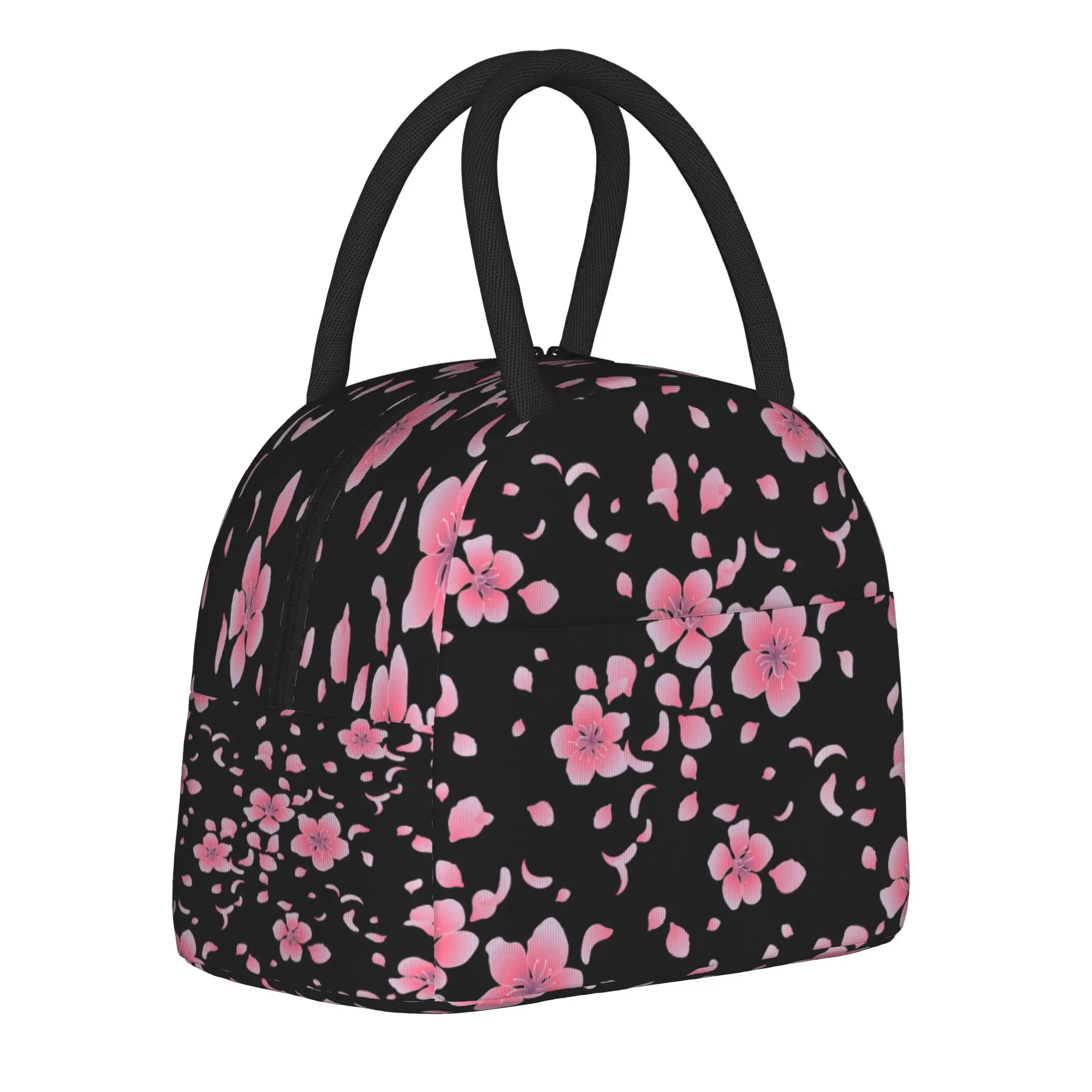 Japanese Sakura Cherry Blossom  Insulated Lunch Bags Thermal Bag Reusable  Leakproof Lunch Box Tote Girl Boy Beach  Outdoor