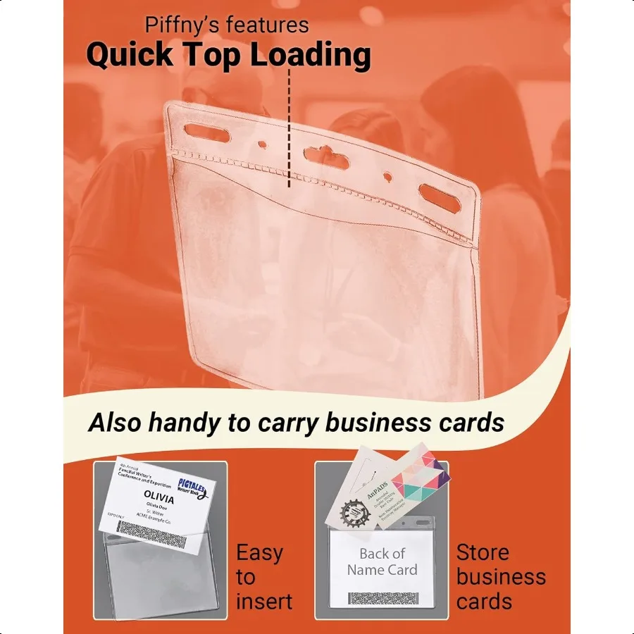 Doorzichtige ID-houder voor Lanyard ID-kaarthouder Waterdicht Inch 4 x 3 Horizontaal 100 stuks