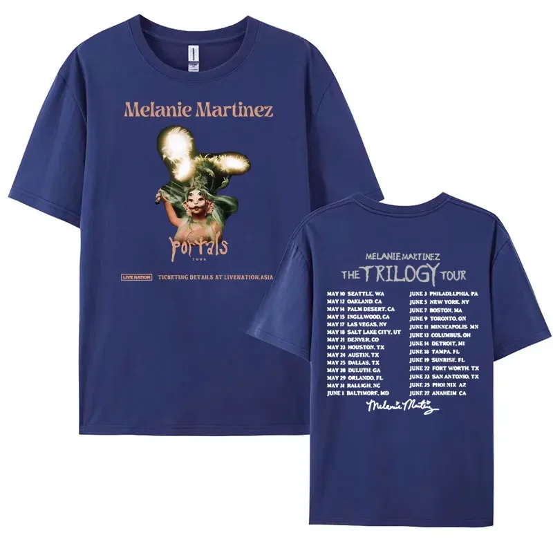 The Trilogy Tour 2024 Melanie Martinez Portals Album Double Sided T-shirt Men's Women Harajuku Hip Hop Loose 100% Cotton T Shirt