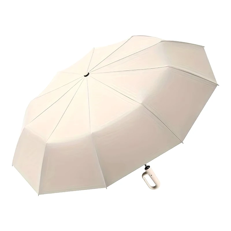 NEW-Automatic Folding Umbrella With Hook Handle Rainproof, Portable Sunshade For Travel