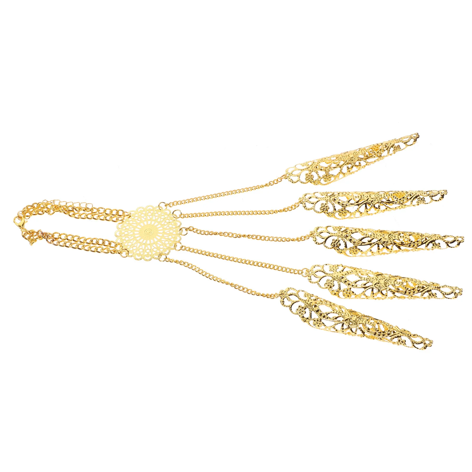 

Stylish Gothic Finger Nails Bracelet Chain Cosplay Party Jewelry Women Belly Dancing Accessory Performance Hand Jewelry Decor