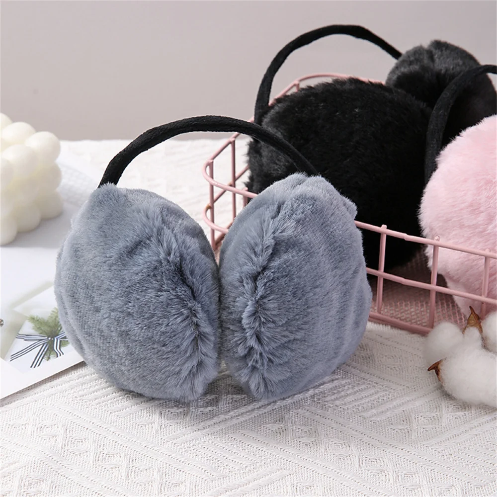 Fluffy Girls Winter Warm Earmuffs Fluffy Women Men Faux Fur Foldable Children Headphone Cashmere Soft Warmer Earlaps Ear Covers