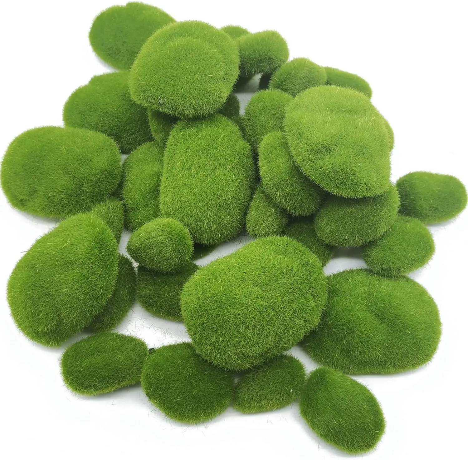 10Pcs Simulation Moss Stone Artificial Moss Rocks Ball Fake Green Plant for Home Garden Flower Pot Decoration Creative Crafts