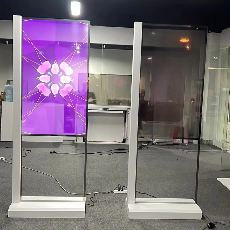 Custom Touch Screen Floor Standing Android Kiosk Screen Digital Signage Transparent Oled Display
