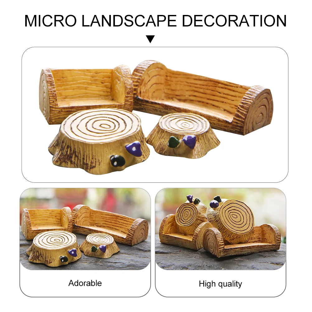 Terrarium Micro Landscape Decoration Stool Ornament Miniature Pvc Small Adornment