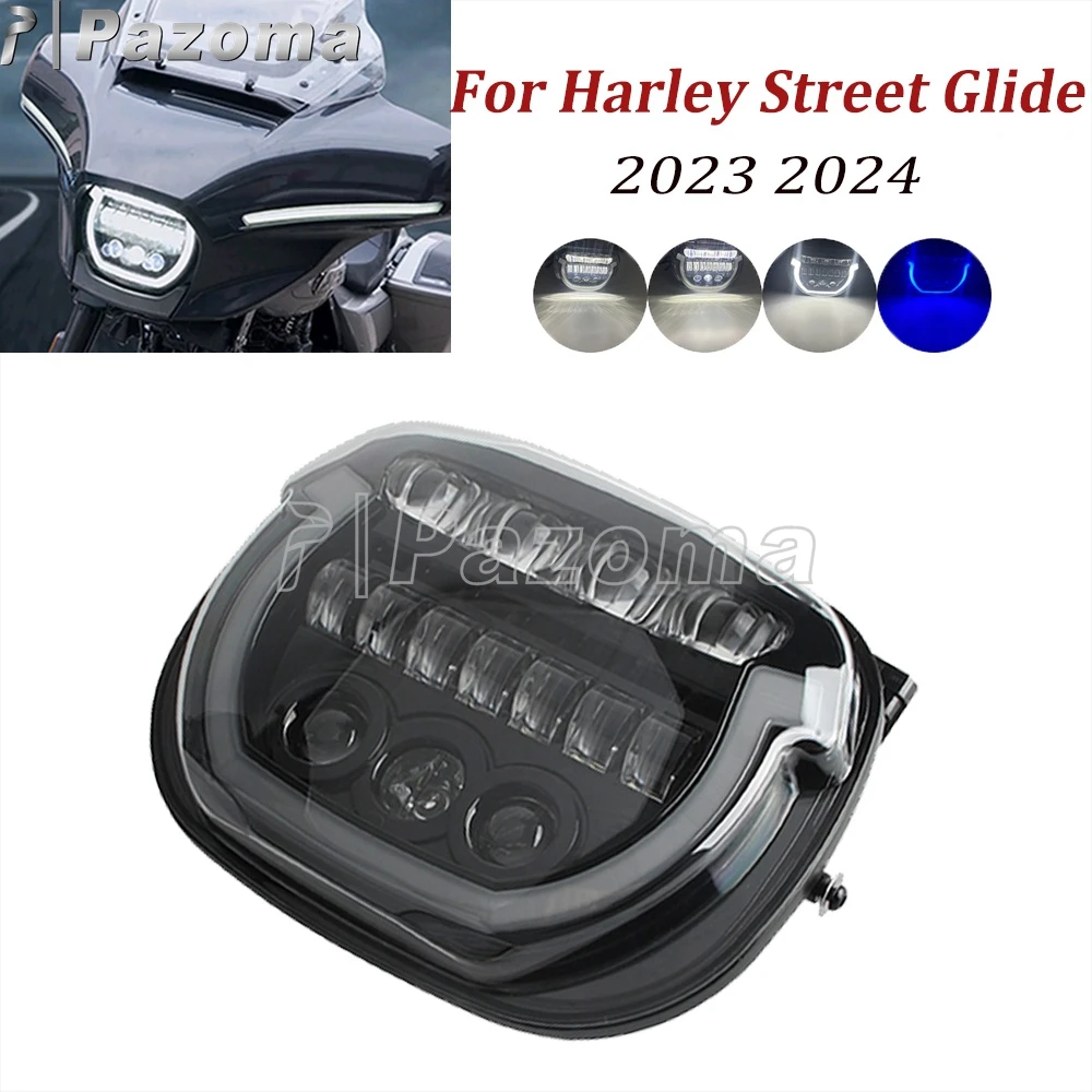 Front Daytime Running Light For Harley Touring Street Glide FLHX 117 FLHXSE 121 Motorcycle LED Head Lamp Waterproof Headlight E9