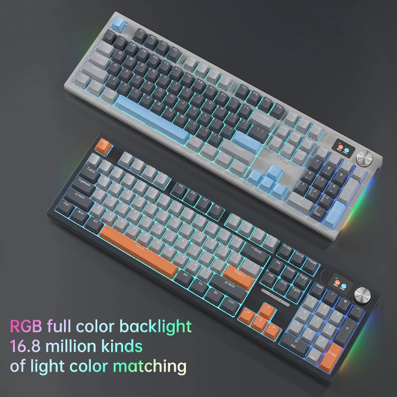 Gaming Mechanical Keyboard 104 Keys RGB Hotswap Wireless Keyboard Keycap Ergonomics RGB Gamer Keyboards For Computer Notebook