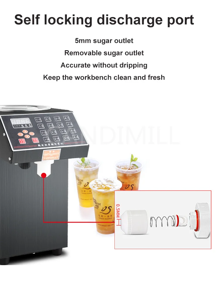 Siroopdispenser Fructose Kwantitatieve Machine Melkthee Winkel Volledig Commerciële Automatische Fructose Maker 16-raster