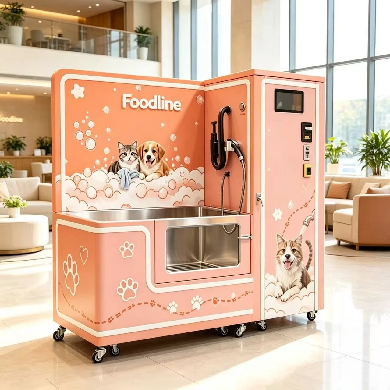 Unmanned Pet Bathing Machine Commercial Dog Wash Kiosk Mobile Pet Self Grooming Wash Station For Shopping Mall Park