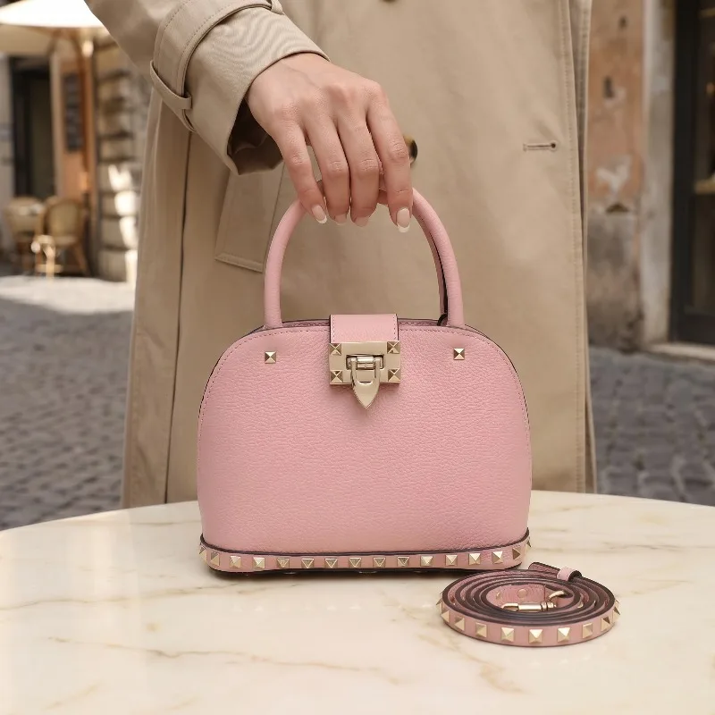 

New Luxury Mini Shell Bag Women Top Grain Cowhide Retro Fashion Shoulder Crossbody Bag High-end Daily Casual Handbag