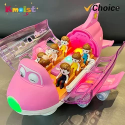 Rotating Aircraft Model Plane Toys Colorful Light Electric Airplane Music Simulation Airliner Kids Traffic Toy Christmas Gifts