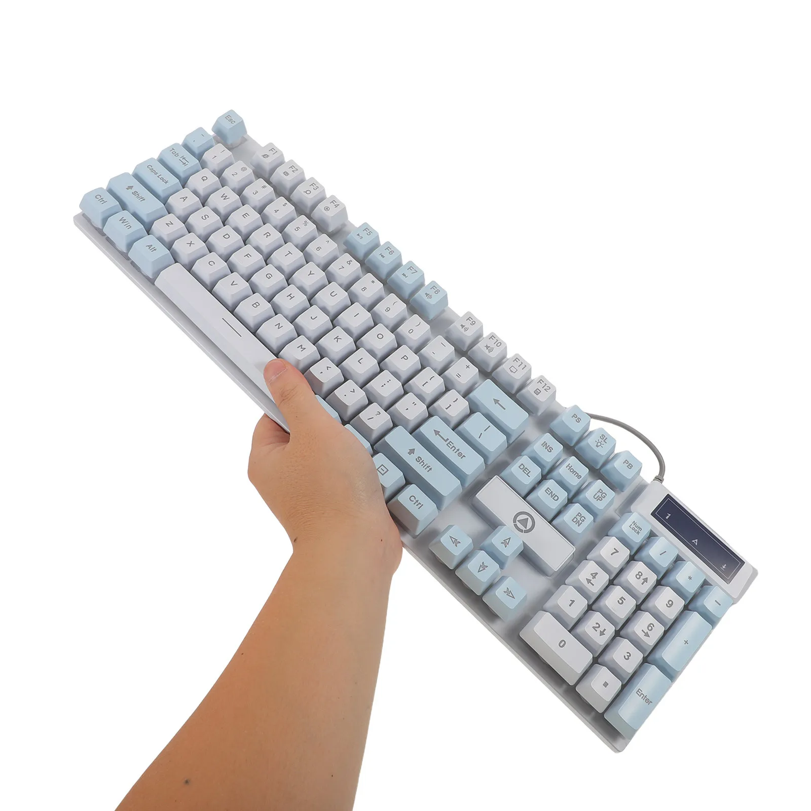 

Ergonomic Mechanical Keyboard 104 Keys Rgb LED Backlit USB Wired for Pc Laptop High Precision and Comfortable