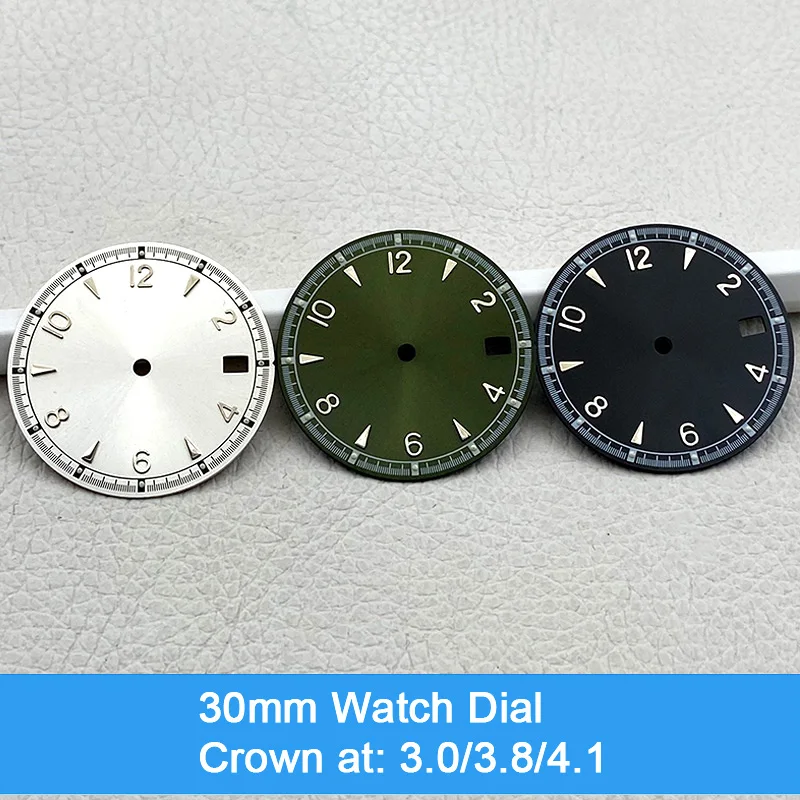 New Design 30mm Dial NH35 Dial Crown at 3.0 / 4.1 /3.8 Fits SKX 007 SKX 009 Canned Turtle Case Personalized Modified Watch Dial