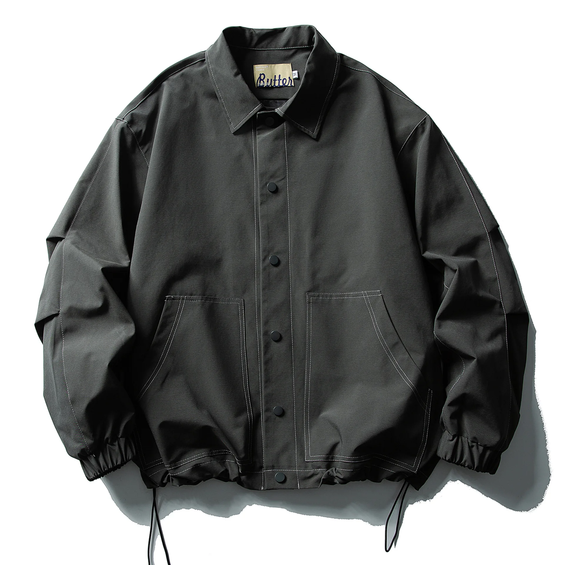 

Retro Japanese Streetwear Outdoor Casual ex Workwear Jaet Loose Fit Long Sve Polyester Nylon Cosite Fiber Coat