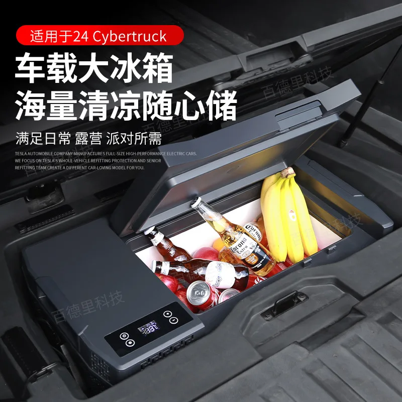 For Tesla Cybertruck, Cyber Pickup, Back Bucket Small Refrigerator Camping, Portable Refrigerated and Frozen