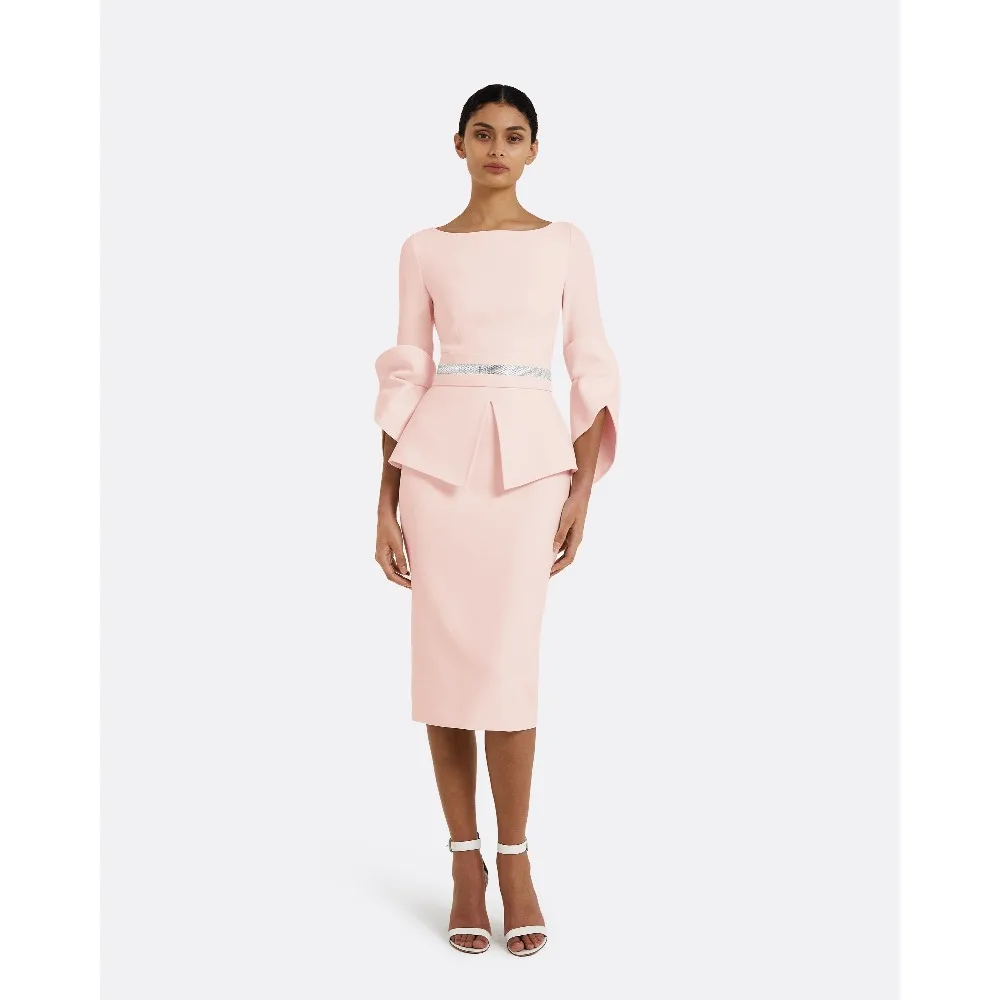 

Индивидуальные розовые платья для мам невест 2026 года: вечерние платья с рюшами, блестящими поясами, для выпускного и праздничных мероприятий, миди