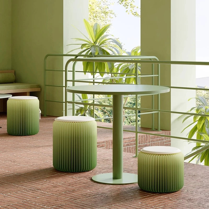 

Stool creative design fashion low shoe changing stool makeup art Nordic style dopamine storage simple