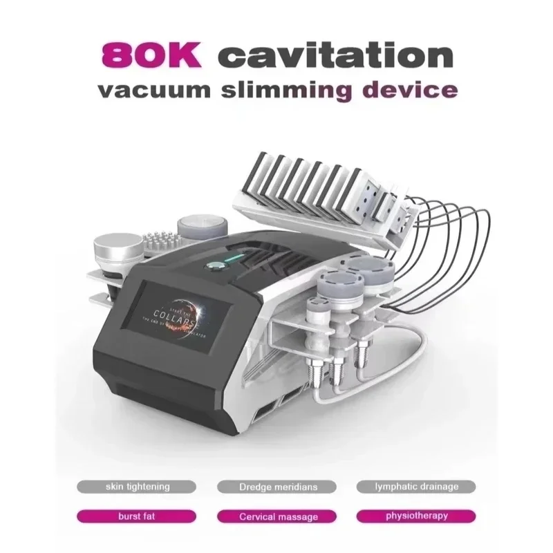 80K Cavitation Vacuum Slimming Device Lymphatic Drainage Lipolaser Dredge Meridians Physiotherapy Multi-function Beauty Machine