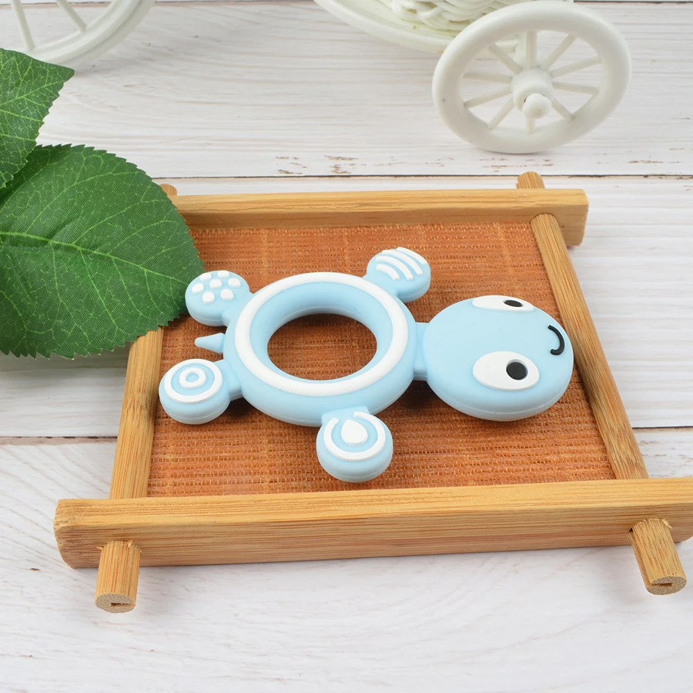 Turtle Silicone Baby Teether Cartoon Animal BPA Free beads Teething Necklace DIY Shower Food Grade Silicone Teether