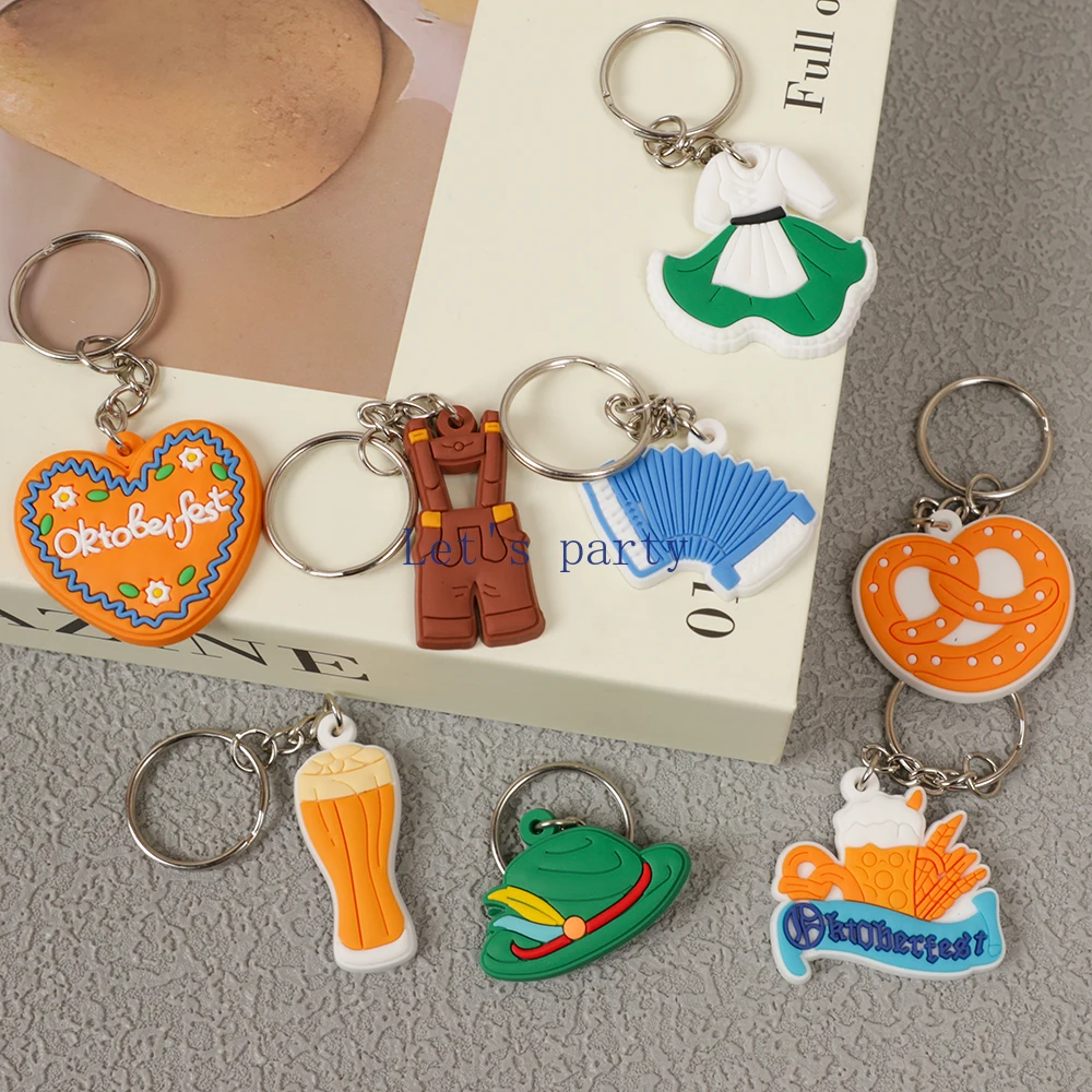 8 قطعة مهرجان بيرة ميونيخ بولي كلوريد الفينيل المفاتيح حقيبة الظهر قلادة لموضوع مهرجان أكتوبر حفلة عيد ميلاد الحسنات جودي حقيبة بيناتا الحشو #2