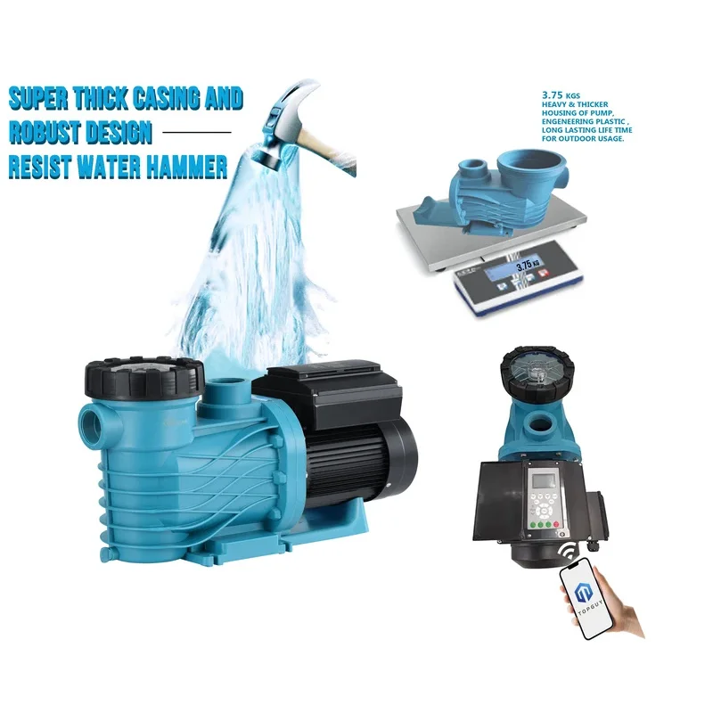 Hot EAKP-200 Variable Speed Pump with WIFI Control 750~3000RPM Flow 25³/Swimming Pool Park Circulatio