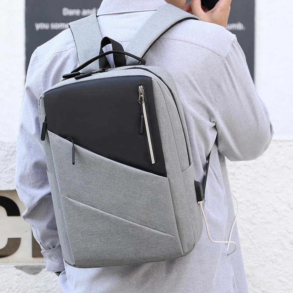 Waterproof Business Backpack Men Multifunction Men\'S Stylish Backpack Reflective Design Black Backpacks Usb Charging Back Bag